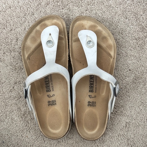 Birkenstock White and Tan Sandals - Picture 1 of 4